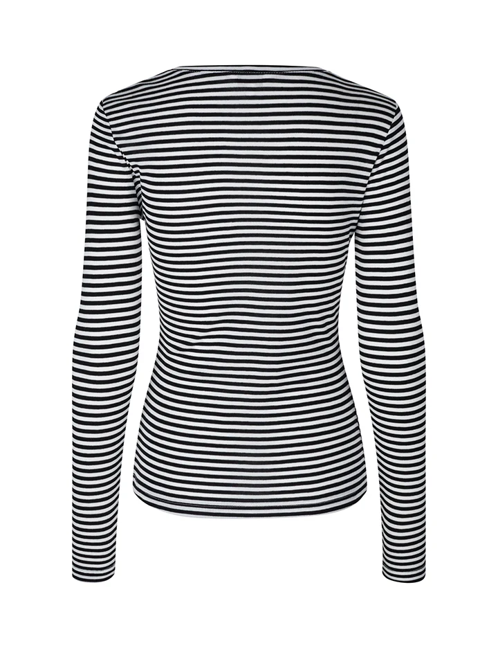 Lilita-M Blouse - Black Sugar Stripe - Image 4