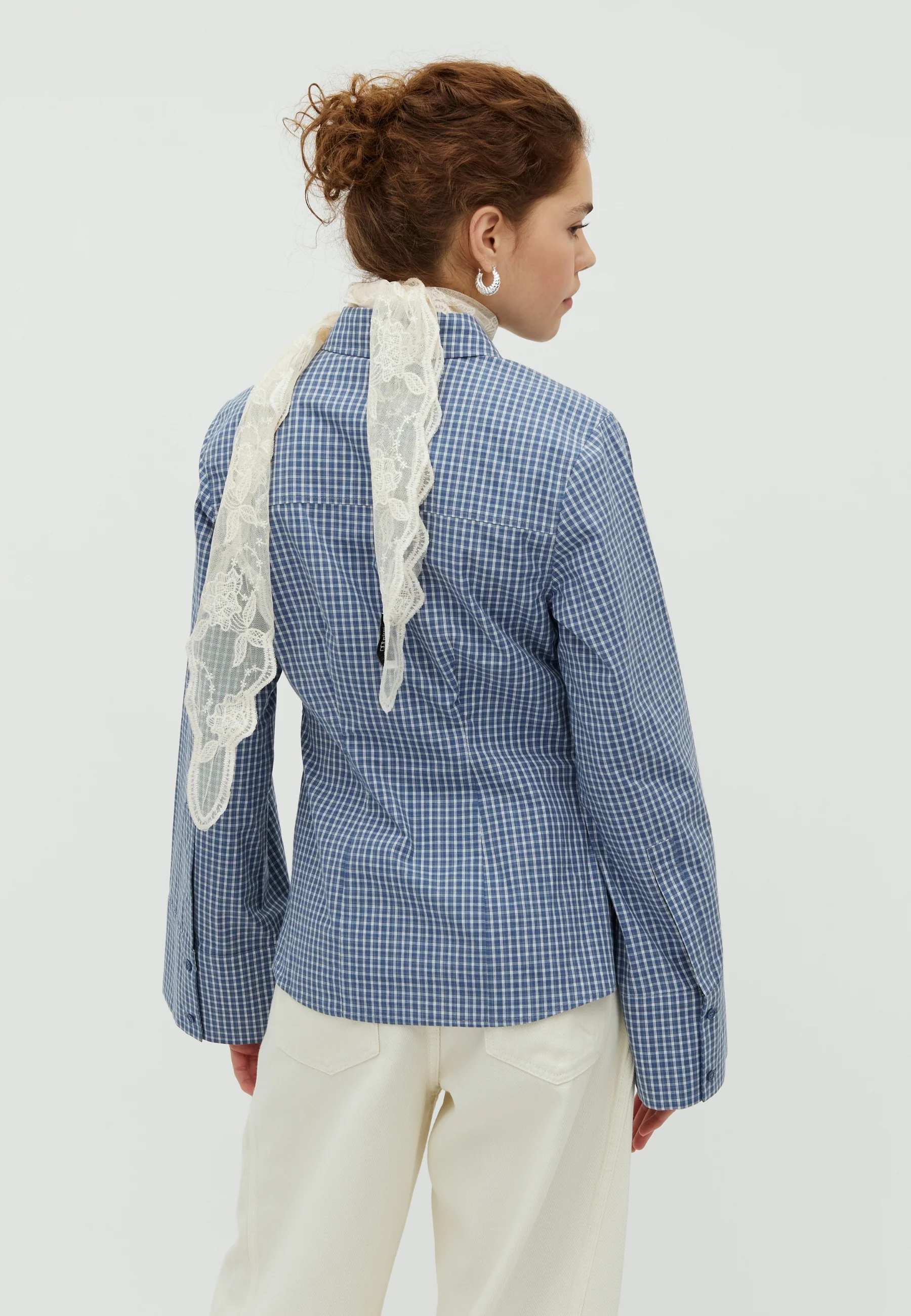 Loutro-M Shirt - Navy Blue Check - Image 3