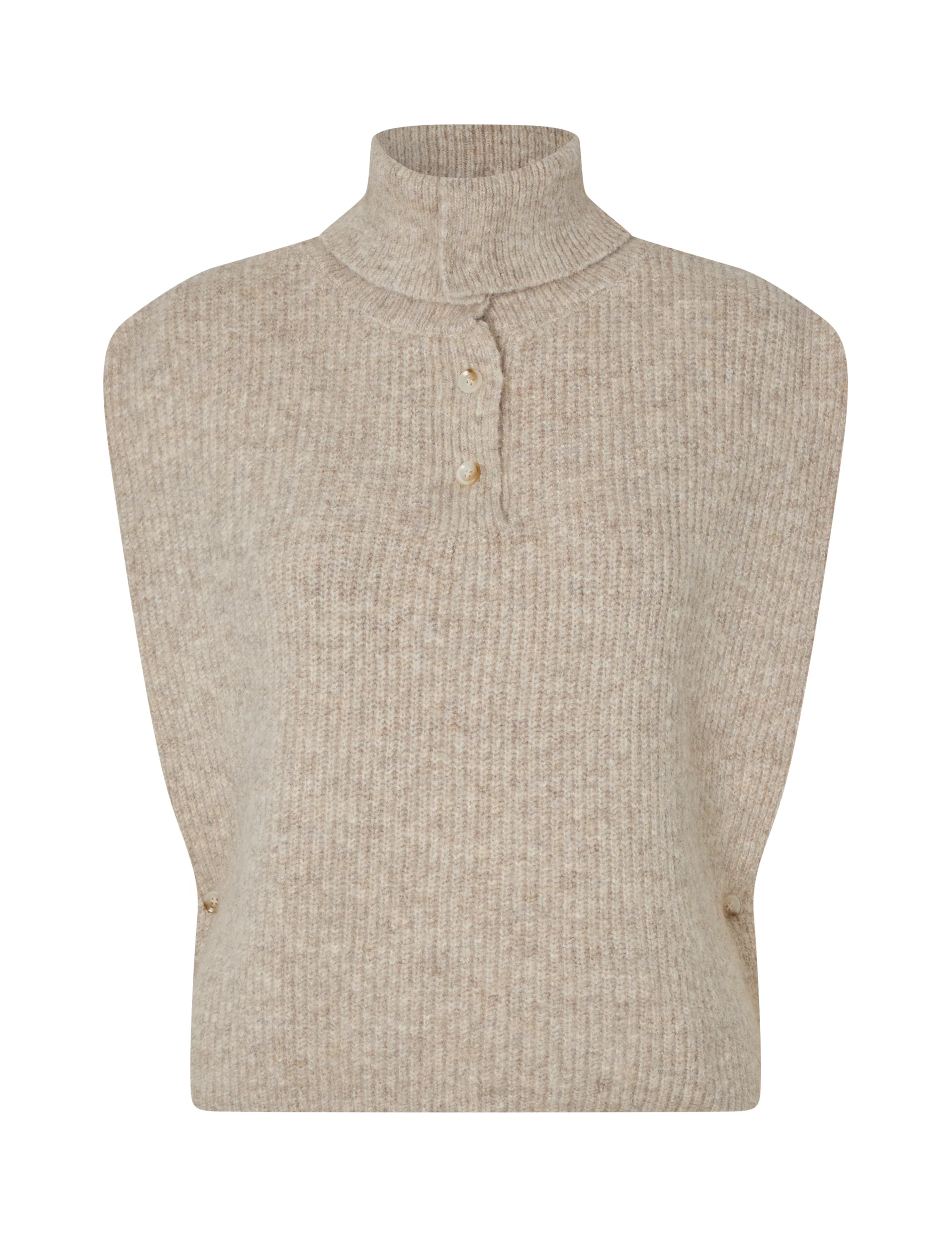 Tristiana-M Knit Vest - Light Taupe Melange - Image 4