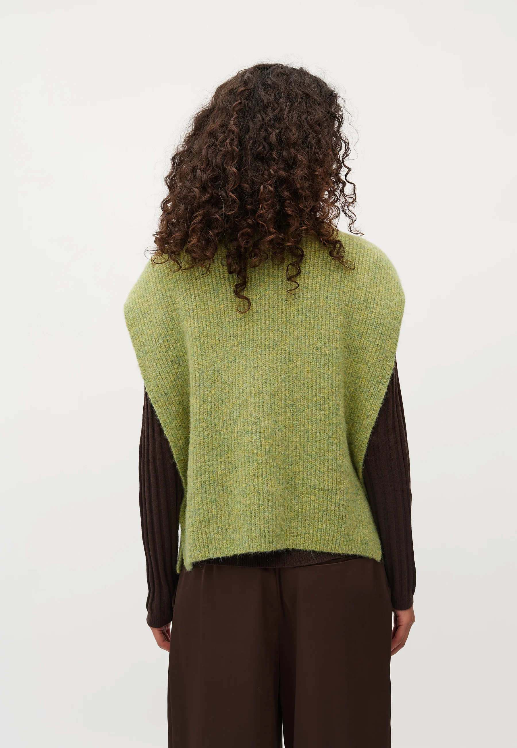 Tristiana-M Knit Vest - Lime Melange - Image 3