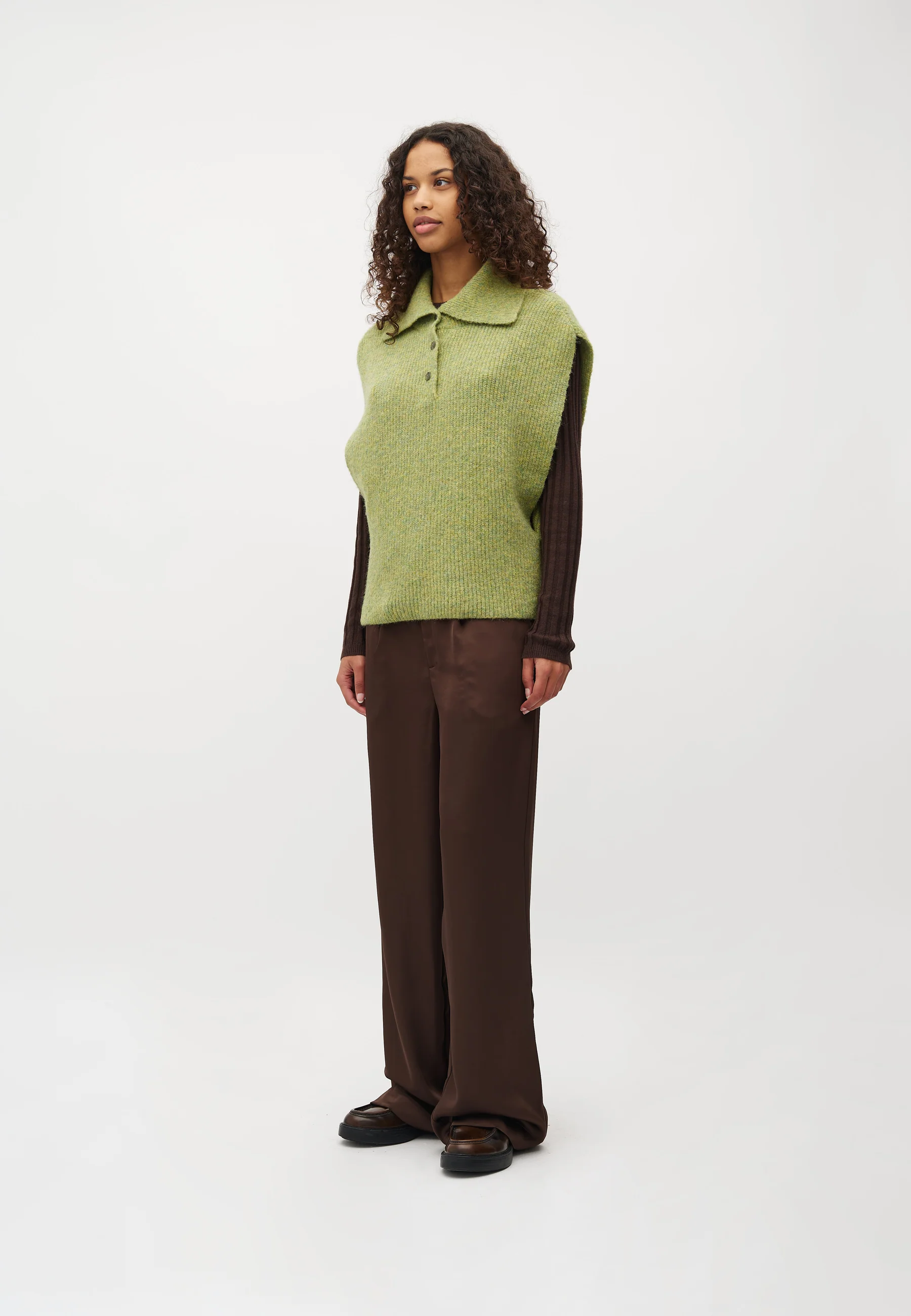 Tristiana-M Knit Vest - Lime Melange - Image 4